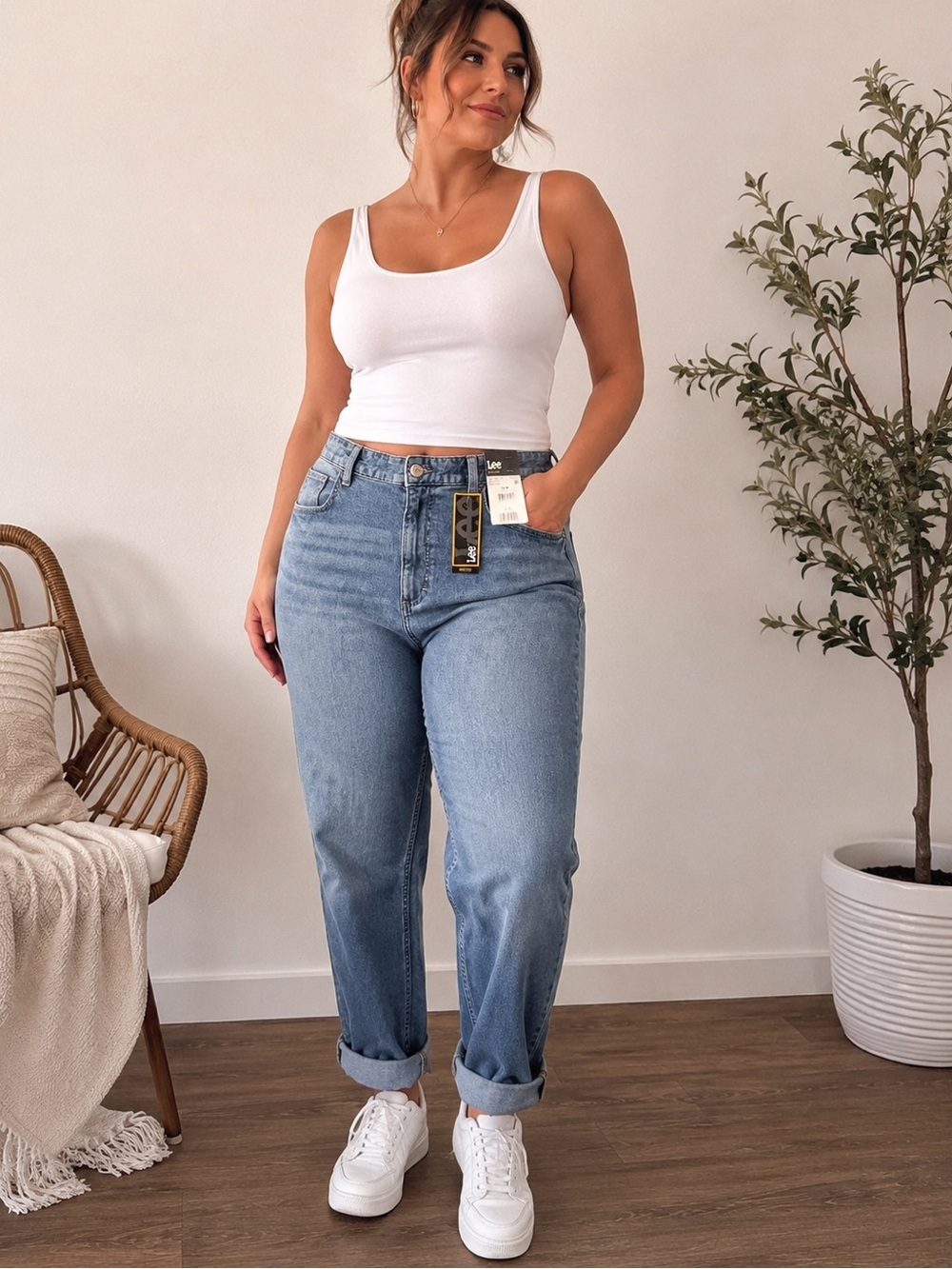 Lee Heritage High Rise Straight Leg Jeans NWT Stretch Denim Size 16M